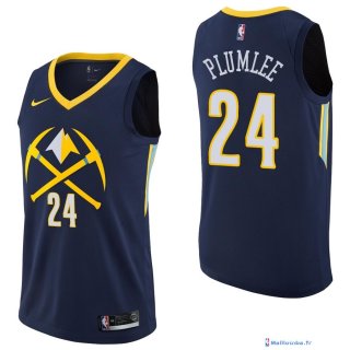 Maillot NBA Pas Cher Denver Nuggets Mason Plumlee 24 Nike Marine Ville 2017/18