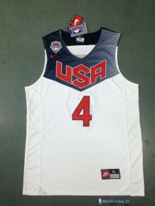 Maillot NBA Pas Cher USA 2014 Curry 4 Blanc