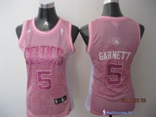 Maillot NBA Pas Cher Boston Celtics Femme Kevin Garnett 5 Rose