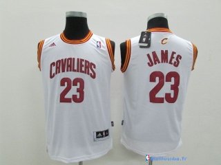 Maillot NBA Pas Cher Cleveland Cavaliers Junior LeBron James 23 Blanc