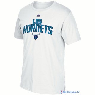 T-Shirt NBA Pas Cher Charlotte Hornets Blanc 01