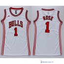 Maillot NBA Pas Cher Chicago Bulls Femme Derrick Rose 1 Blanc