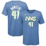 Dallas Mavericks Dirk Nowitzki Nike Blue 2019/20 City Edition Name & Number T-Shirt