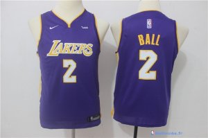 Maillot NBA Pas Cher Los Angeles Lakers Junior Lonzo Ball 2 Purpura 2017/18