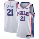 Maillot NBA Pas Cher Philadelphia Sixers Junior Joel Embiid 21 Blanc 2017/18