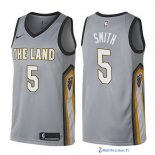 Maillot NBA Pas Cher Cleveland Cavaliers JR. Smith 5 Nike Gris Ville 2017/18