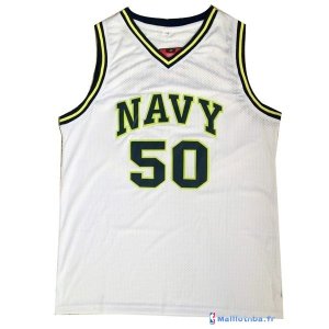 Maillot NCAA Pas Cher Navy David Robinson 50 Blanc