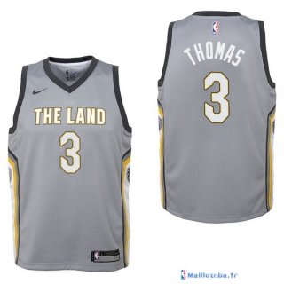 Maillot NBA Pas Cher Cleveland Cavaliers Junior Isaiah Thomas 3 Nike Gris Ville 2017/18