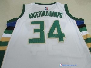 Maillot NBA Pas Cher Milwaukee Bucks Giannis Antetokounmpo 34 Blanc