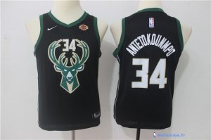 Maillot NBA Pas Cher Milwaukee Bucks Junior Giannis Antetokounmpo 34 Noir 2017/18