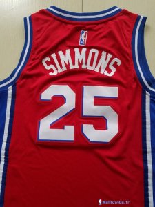 Maillot NBA Pas Cher Philadelphia Sixers Junior Ben Simmons 25 Rouge Statement 2017/18