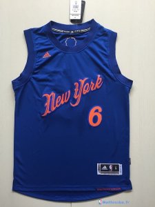 Maillot NBA Pas Cher Noël New York Knicks Kristaps Porzingis 6 Bleu