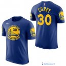 Maillot Manche Courte Golden State Warriors Stephen Curry 30 Bleu 2017/18