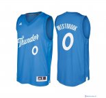 Maillot NBA Pas Cher Noël Oklahoma City Thunder Russell Westbrook 0 Bleu