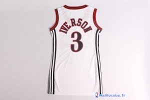 Maillot NBA Pas Cher Philadelphia Sixers Femme Allen Iverson 3 Blanc