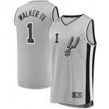 San Antonio Spurs Lonnie Walker Fanatics Branded Silver Fast Break Replica Player Jersey - Statement Edition