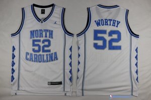 Maillot NCAA Pas Cher North Carolina James Worthy 52 Blanc