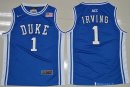 Maillot NCAA Pas Cher Duke Kyrie Irving 1 Bleu Blanc