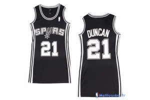 Maillot NBA Pas Cher San Antonio Spurs Femme Tim Duncan 21 Noir