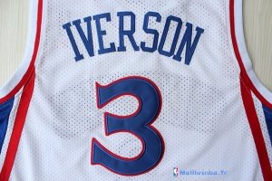 Maillot NBA Pas Cher Philadelphia Sixers Allen Iverson 3 10 Anniversaire Blanc
