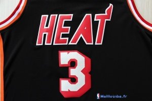 Maillot NBA Pas Cher Miami Heat Dwyane Wade 3 Retro Noir