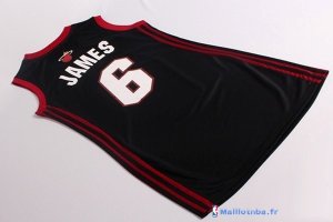 Maillot NBA Pas Cher Miami Heat Femme LeBron James 6 Noir