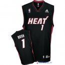 Maillot NBA Pas Cher Miami Heat Chris Bosh 1 Noir Rouge