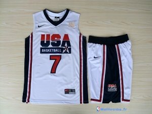 Maillot NBA Pas Cher USA 1992 Bird 7 Blanc