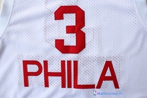 Maillot NBA Pas Cher Philadelphia Sixers Allen Iverson 3 Retro Blanc Noir