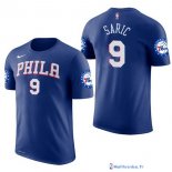 Maillot Manche Courte Philadelphia Sixers Dario Saric 9 Bleu 2017/18