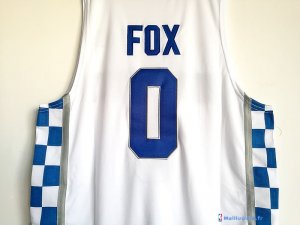 Maillot NCAA Pas Cher Kansas De'Aaron Fox 0 Blanc