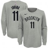 Brooklyn Nets Kyrie Irving Nike Gray Icon Name & Number Long Sleeve Performance T-Shirt