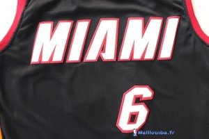 Maillot NBA Pas Cher Miami Heat LeBron James 6 Noir Rouge