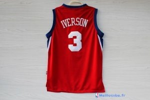 Maillot NBA Pas Cher Philadelphia Sixers Allen Iverson 3 Rouge