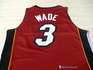 Maillot NBA Pas Cher Miami Heat Dwyane Wade 3 Rouge Noir