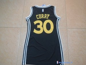 Maillot NBA Pas Cher Golden State Warriors Femme Stephen Curry 30 Noir