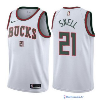 Maillot NBA Pas Cher Milwaukee Bucks Tony Snell 21 Retro Blanc 2017/18