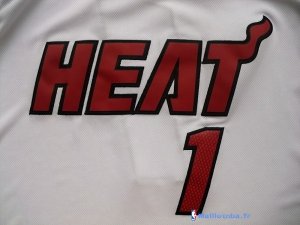 Maillot NBA Pas Cher Miami Heat Chris Bosh 1 Blanc Rouge
