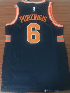 Maillot NBA Pas Cher New York Knicks Kristaps Porzingis 6 Nike Bleu Ville 2017/18