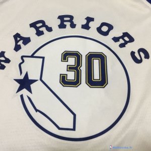 Maillot NBA Pas Cher Golden State Warriors Stephen Curry 30 Nike Retro Blanc 2017/18