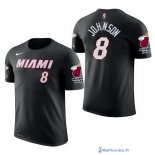 Maillot Manche Courte Miami Heat Tyler Johnson 8 Noir 2017/18