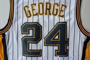 Maillot NBA Pas Cher Indiana Pacers Paul George 24 Blanc Bande