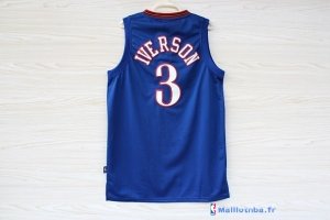 Maillot NBA Pas Cher Philadelphia Sixers Allen Iverson 3 10 Anniversaire Bleu