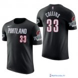 Maillot Manche Courte Portland Trail Blazers Zach Collins 33 Noir 2017/18