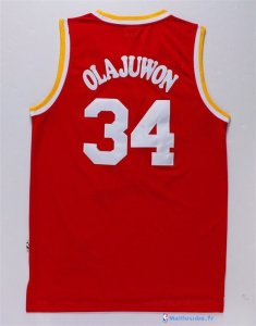 Maillot NBA Pas Cher Houston Rockets Hakeem Abdul Olajuwon 34 Rouge