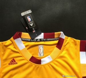 Maillot NBA Pas Cher Cleveland Cavaliers LeBron James 23 Jaune Dentelle