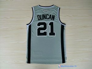 Maillot NBA Pas Cher San Antonio Spurs Tim Duncan 21 Gris