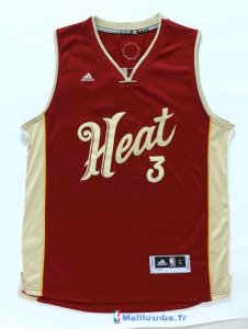 Maillot NBA Pas Cher Noël Miami Heat Wade 3 Rouge