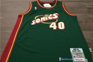 Maillot NBA Pas Cher Seattle Supersonics Shawn Kemp 40 Retro Vert