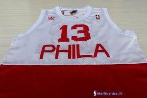 Maillot NBA Pas Cher Philadelphia Sixers Wilt Chamberlain 13 Rouge Blanc